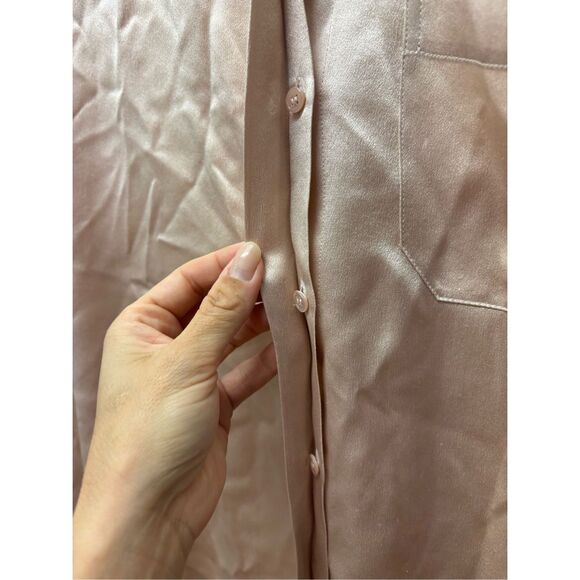 Vince neutral Pink 100% Silk Buttoned Shirt - Picture 4 of 7
